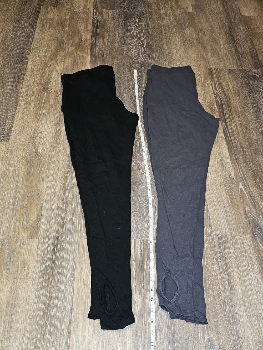 Torrid Stretch Leggings with Foot Hole - Black and Charcoal